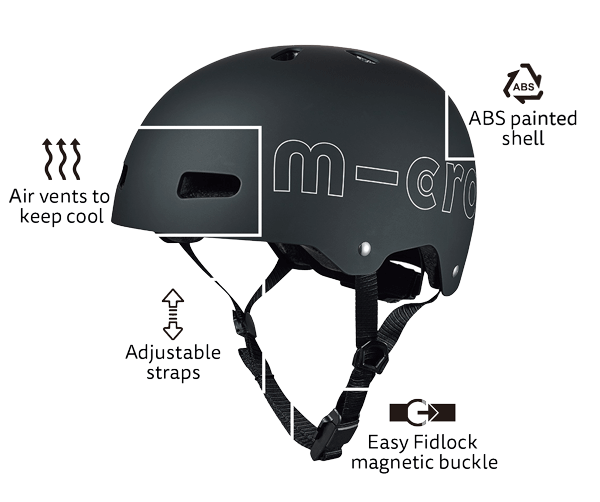 Micro ABS Helmet Deluxe Black (L) AC2097BX