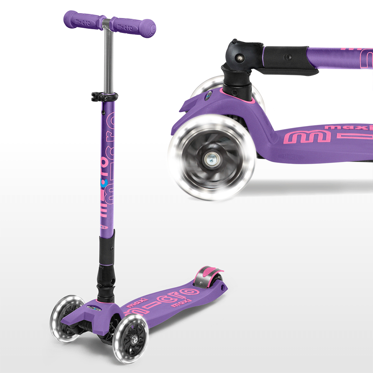 Maxi Micro Deluxe Foldable LED Purple MMD100