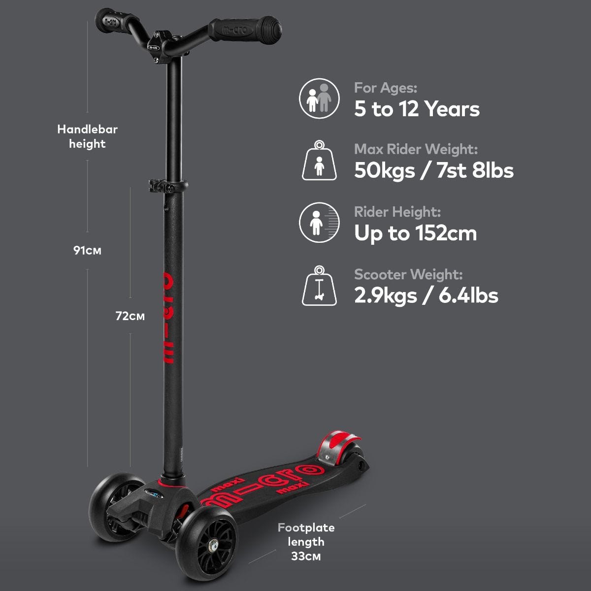 Maxi Micro Deluxe Pro Black/Red MMD087