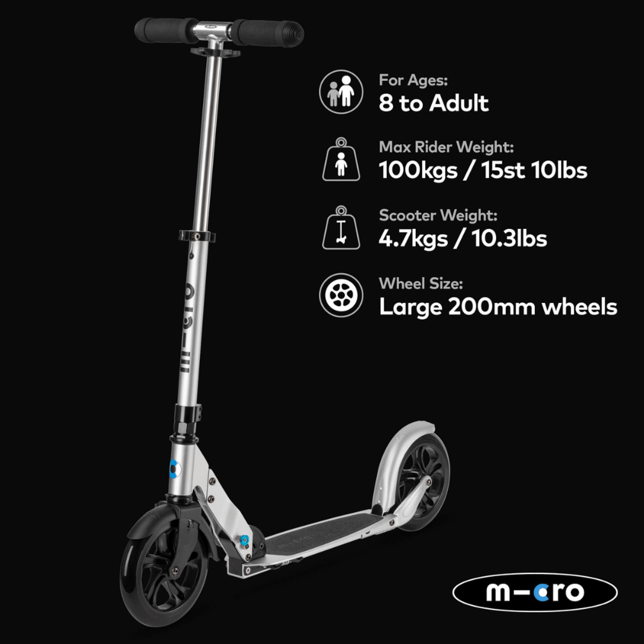 Micro Scooter Matt Silver SA0241