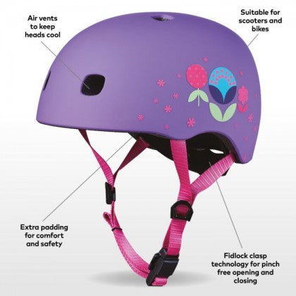 Micro PC Deluxe Helmet Floral Purple (M) AC2085BX